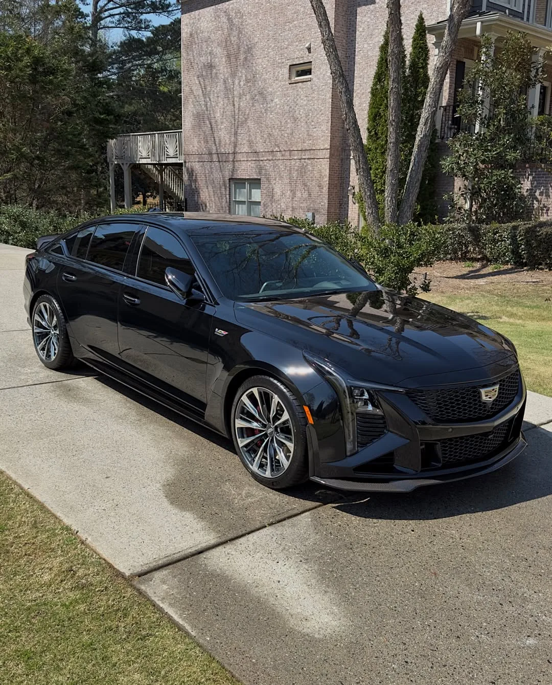 Cadillac CT5-V Blackwing after mobile exterior detailing with ceramic sealant in Cumming GA